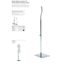 ENERGY Rückenständer aus Metall, BU96500E Chrom mit 3mm dicker Platte 27x32cm
