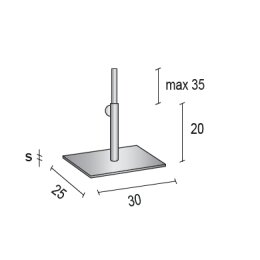 ENERGY Metall-Tischständer (Ø 25mm) H20-55cm optional mit Schraube BU961100