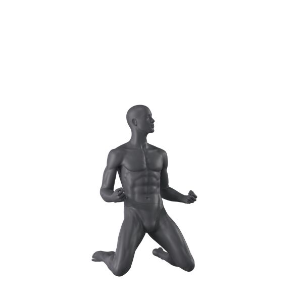 Top-Sports M341 Herren-Sportfigur, Winner, kniend, Jubelpose, Graphitgrau RAL7024
