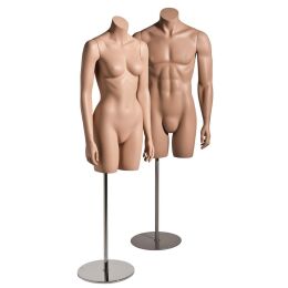 BASIC-BODY 3/4 Herrentorso mit Armen, Beige, 102348, ohne...