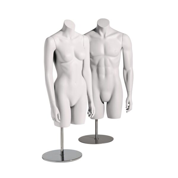 BASIC-BODY 3/4 Damentorso mit Armen, Weiß, 102324 ohne Standfuß