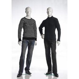 MARVIN male mannequin white sculptured pos.2 incl. base and footpin