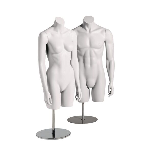 BASIC-BODY 3/4 Herrentorso mit Armen, Weiß, 102349, ohne Standfuß