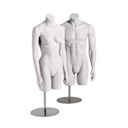 BASIC-BODY 3/4 Herrentorso mit Armen, Weiß, 102349,...