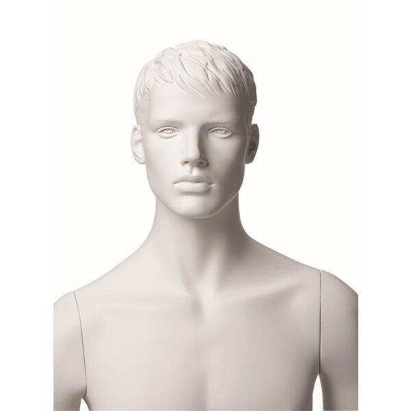 MARVIN Herrenfigur weiss skulpturiert Pos. 4 inkl. Glasbodenplatte mit Fußdorn, 101958
