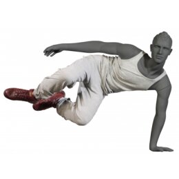 Parkour-Breakdance Mannequin CONRAD, stilisiert in steingrau