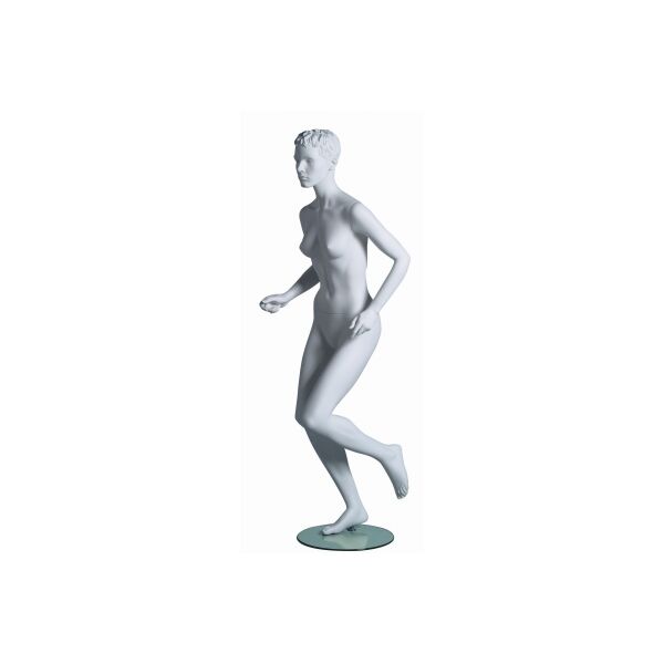 Sportfigur VANESSA, Runner, skulpt. weiß, inkl. Glasbodenplatte mit Fuß- und Wadendorn, 101737