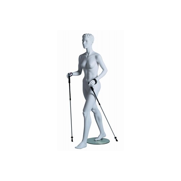 Sportfigur VANESSA, Walker, skulpt. weiß, inkl. Glasbodenplatte mit Fuß- und Wadendorn, 101744