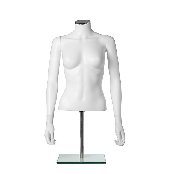 SMART Damen-Torso TFSA1 mit Armen und Tischständer, ohne Kopf, Weiß