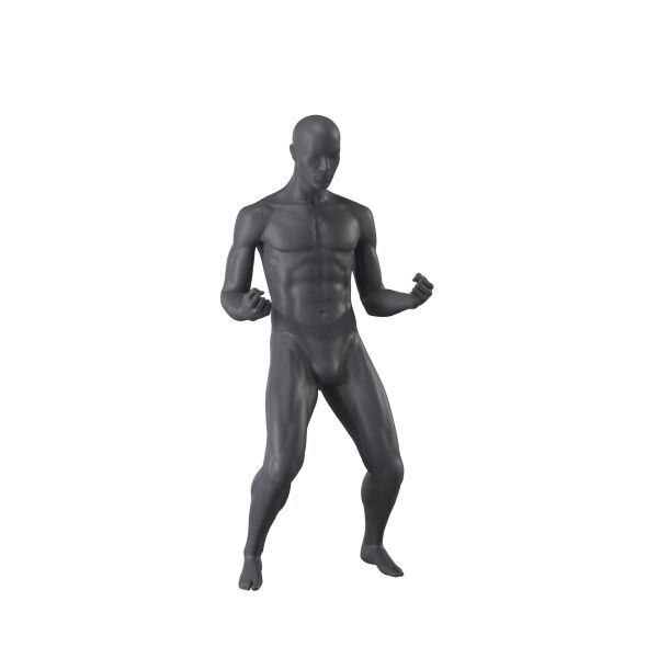 Top-Sports M336 Herren-Sportfigur, Winner, Jubelpose, inkl. Standplatte und Wadendorn, Graphitgrau RAL7024