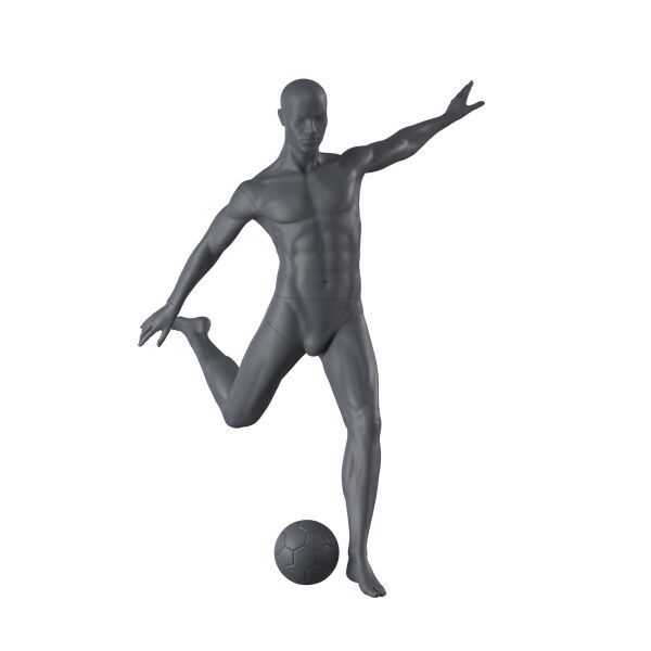 Top-Sports M323 Herren-Sportfigur, Fußball inkl. Standplatte mit Rückendorn, Graphitgrau RAL7024