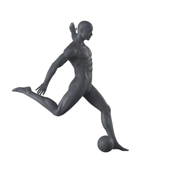Top-Sports M323 Herren-Sportfigur, Fußball inkl. Standplatte mit Rückendorn, Graphitgrau RAL7024