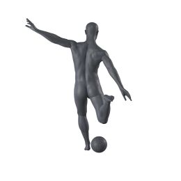 Top-Sports M323 Herren-Sportfigur, Fußball inkl. Standplatte mit Rückendorn, Graphitgrau RAL7024