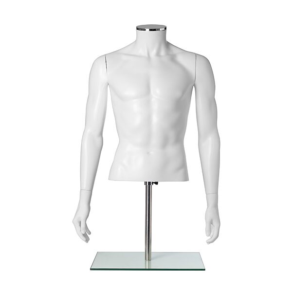 SMART Herren-Torso TMSA1 mit Armen und Tischständer, ohne Kopf, Weiß