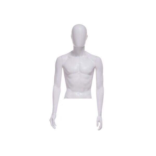SMART Herren-Torso TMSA1 mit Armen und Tischständer, mit Kopf ERM, Weiß