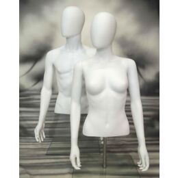 SMART Herren-Torso TMSA1 mit Armen und Tischständer, mit Kopf ERM, Weiß