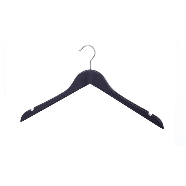LOTUS Kleiderbügel schwarz, mit Kerben und Antirutsch, Haken vernickelt, L41cm, HTAS41_BL_N