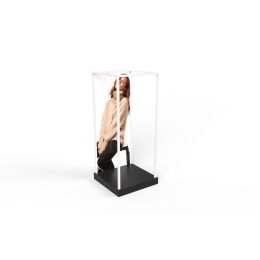 Vitrine Cage 6ISA mit Grafik - 70x70x163cm