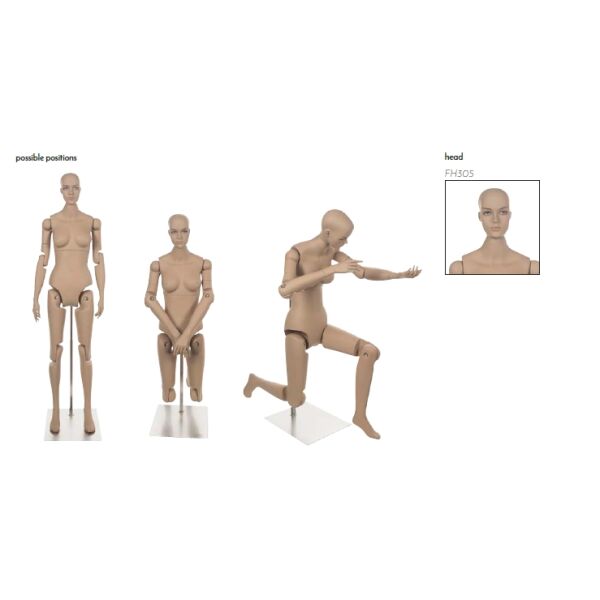 MUSEUM bewegliche Damenfigur YF31, realistisch hautfarbig  inkl. Standfuß