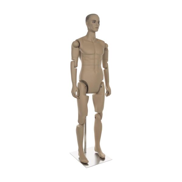 MUSEUM bewegliche Herrenfigur YM32, realistisch hautfarbig inkl. Standfuß