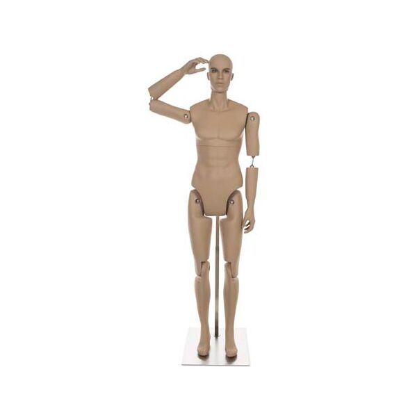 MUSEUM bewegliche Herrenfigur YM32, realistisch hautfarbig inkl. Standfuß