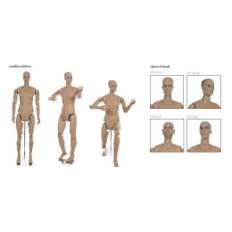 MUSEUM bewegliche Herrenfigur YM30, realistisch hautfarbig inkl. Standfuß