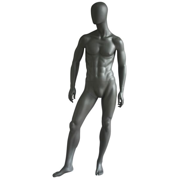 Rental mannequin PRO U01 male darkgrey matt incl. base