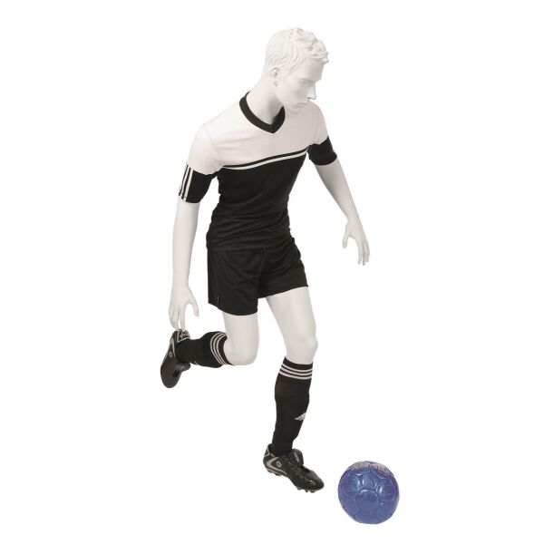 Sportfigur KEVIN, Soccer, skulpt. haut, inkl. Glasbodenplatte mit Fuß- und Wadendorn, 101867