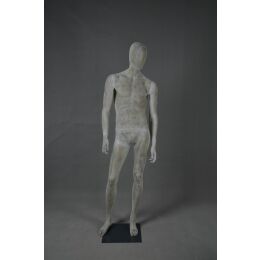 MEX abstrakte Herrenfigur Pos. 12, Raw-Lackierung inkl. Metallstandplatte mit Fuß- und Wadendorn