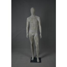 MEX abstrakte Herrenfigur Pos. 20, Raw-Lackierung inkl. Metallstandplatte mit Fuß- und Wadendorn