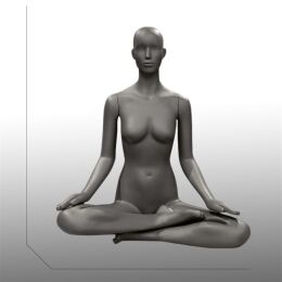 Miet-Damenfigur SPORT, Yoga graphitgrau