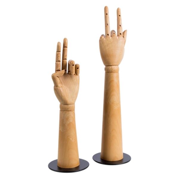 FLEXI Dekohand-Display in Holzoptik, H46cm, Hand-Display D74