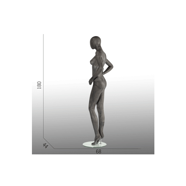 ELEMENTS PF04 Damenfigur halbtransparente Glasfer-Optik