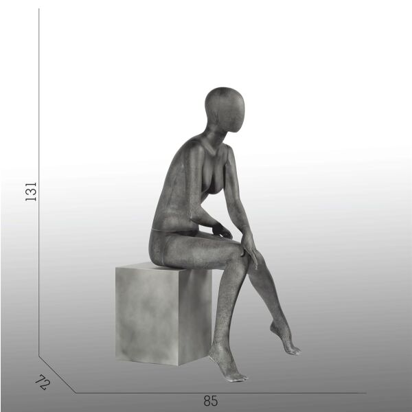 ELEMENTS PF06 sitzende Damenfigur halbtransparente Glasfer-Optik