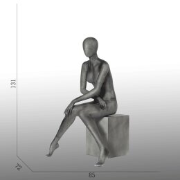 ELEMENTS PF06 sitzende Damenfigur halbtransparente Glasfer-Optik
