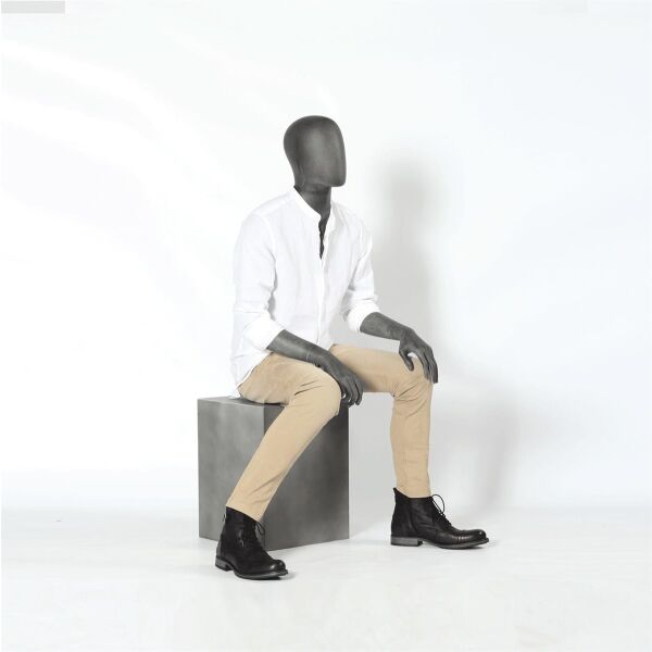 ELEMENTS PM04 sitzende Herrenfigur halbtransparente Glasfaser-Optik