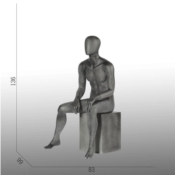 ELEMENTS PM04 sitzende Herrenfigur halbtransparente Glasfaser-Optik