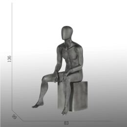 ELEMENTS PM04 sitzende Herrenfigur halbtransparente Glasfaser-Optik