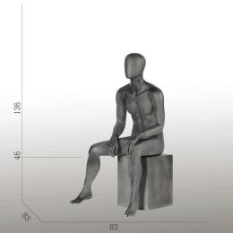 ELEMENTS PM04 sitzende Herrenfigur halbtransparente Glasfaser-Optik
