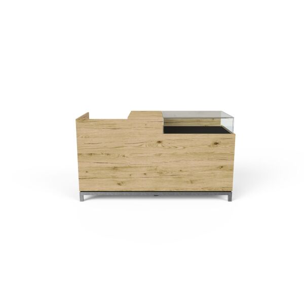 HI RETAIL Kassentheke NOVE, Ladentheke 180x72x100cm mit Glasvitrine
