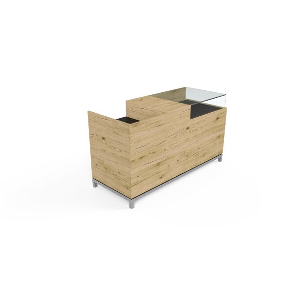 HI RETAIL Kassentheke NOVE, Ladentheke 180x72x100cm mit Glasvitrine