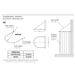 RAINBOW Rund-Metallrohr Anprobekabine, Umkleidekabine,...