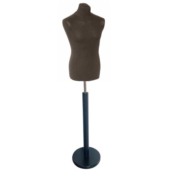 BASIC Herrenbüste 50/52 aus PU-Schaum mit Überzug und Holz-Rundfuß, Schwarz