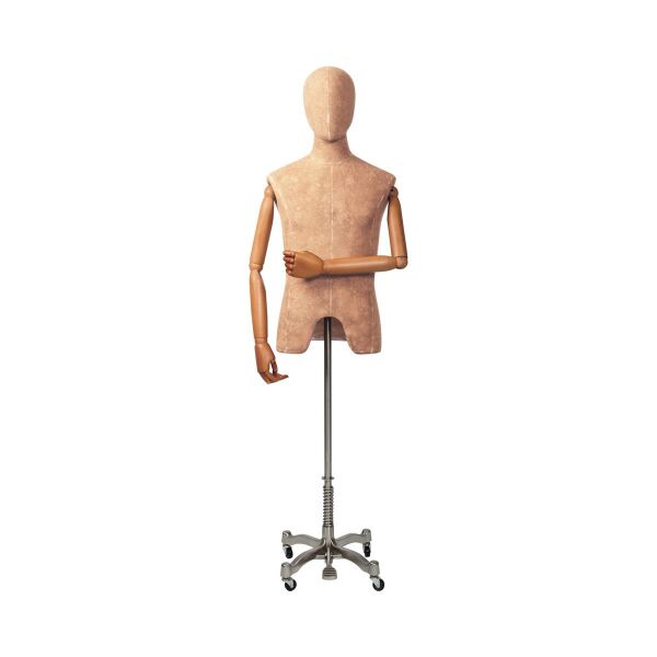 VINTAGE male bust with head, flexible arms and metal base