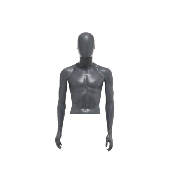SMART Herren-Torso TMSA1-MG mit Armen und Tischständer, mit Kopf ERM-MG, Anthrazit-Dunkelgrau