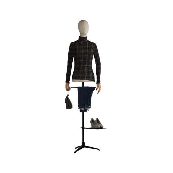 CLOTH Damenbüste Natur mit Armen und Dreibein schwarz