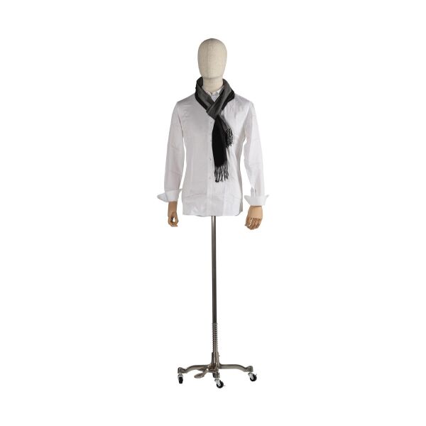 CLOTH Herrenbüste Natur mit Armen und Roll-Standfuß