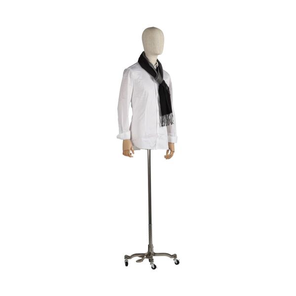 CLOTH Herrenbüste Natur mit Armen und Roll-Standfuß