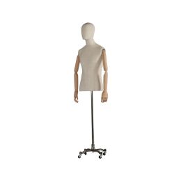 CLOTH Herrenbüste Natur mit Armen und Roll-Standfuß