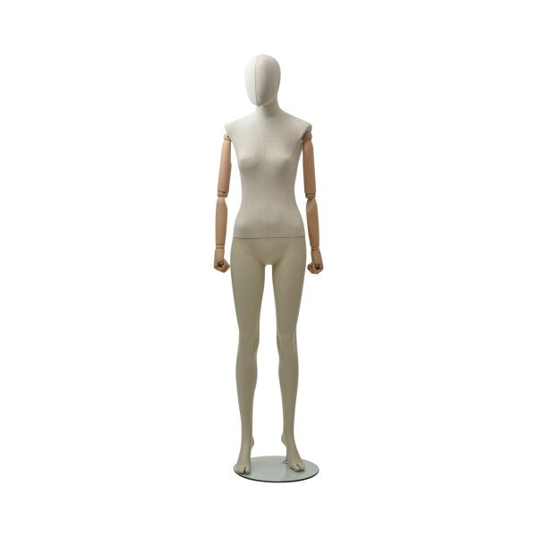 CLOTH Schaufensterfigur Dame MSD1 mit Stoffüberzug, inkl. Glasboden, Fuß- und Wadendorn